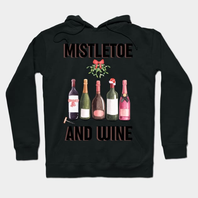 Mistletoe and wine - Alternative Christmas design Hoodie by OYPT design